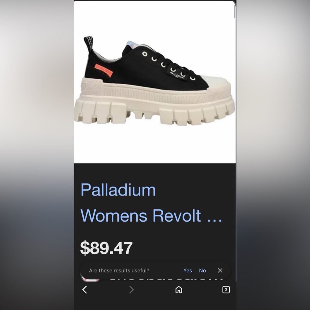 Palladium Black Canvas Platform Sneakers with Off-White Sole - Picture 3 of 6